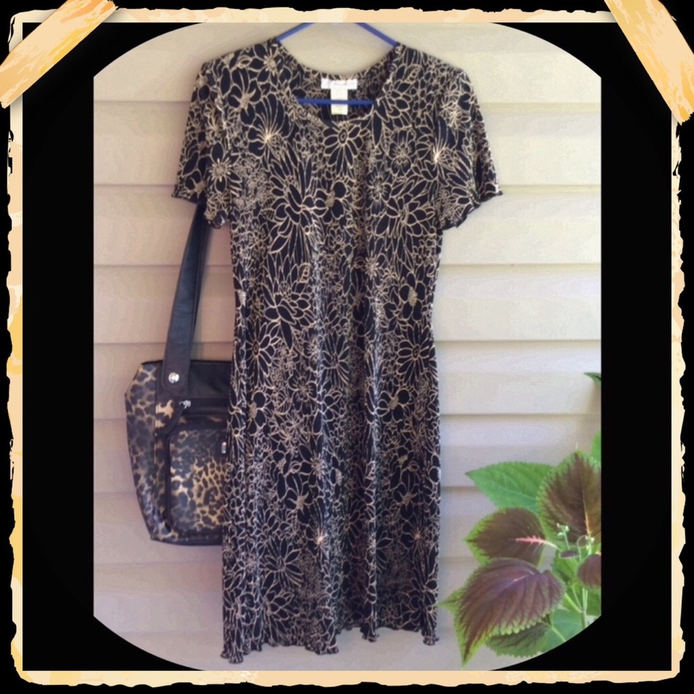 Dressbarn Dress With golden Flowers